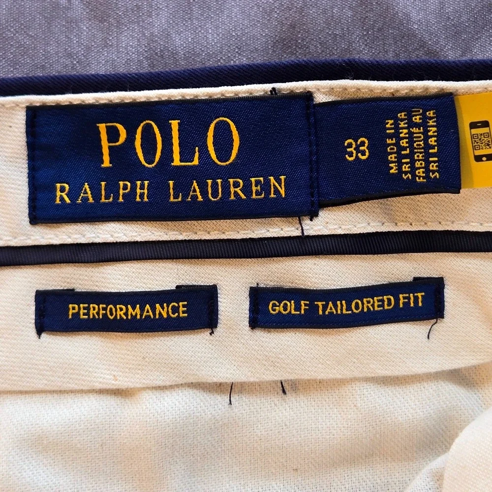 Polo Ralph Lauren Mens Navy Blue Performance Golf Tailored Fit Shorts‎ Size 33